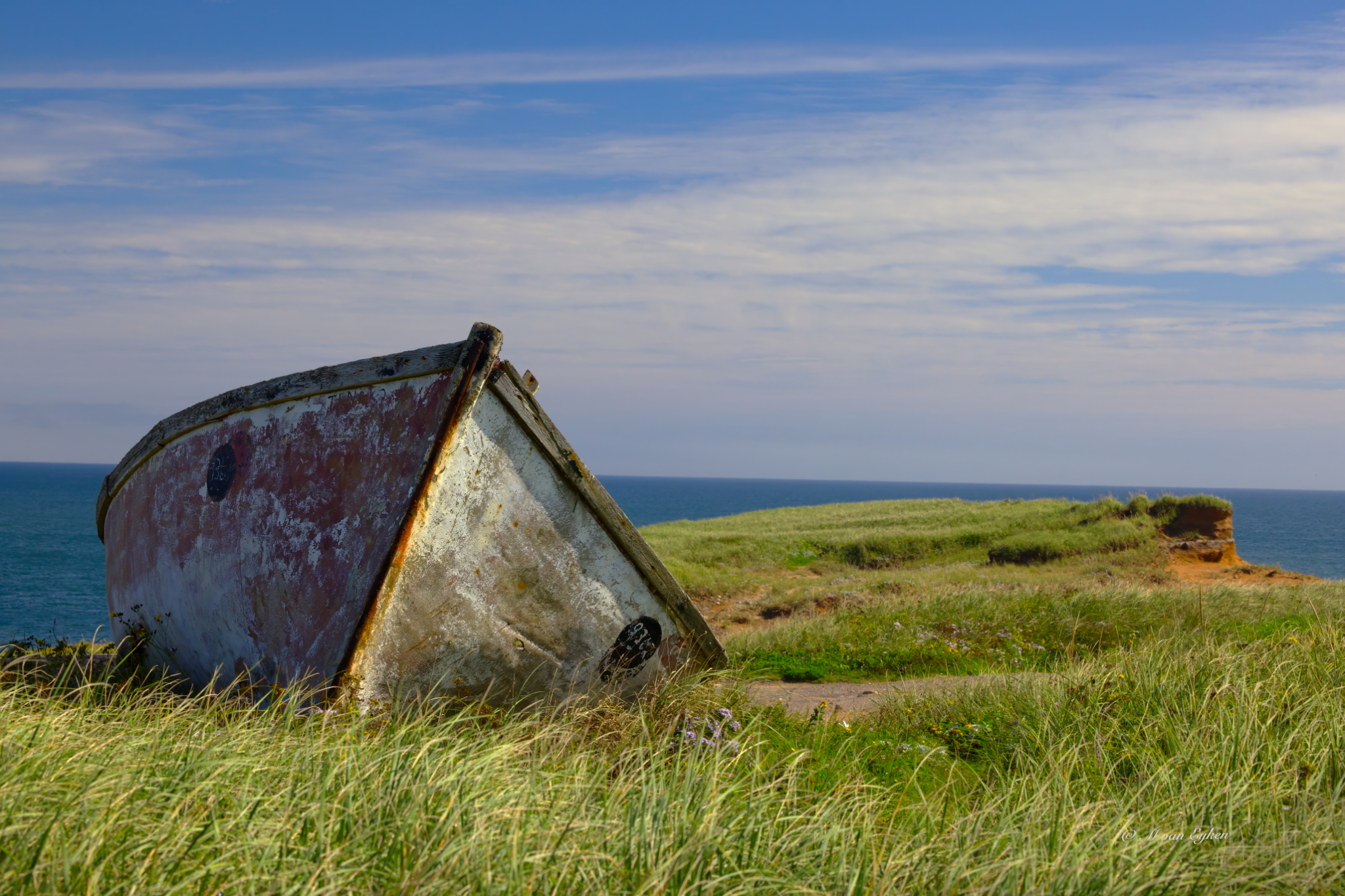 Abandoned hull, near the cliffs of Old Harry.